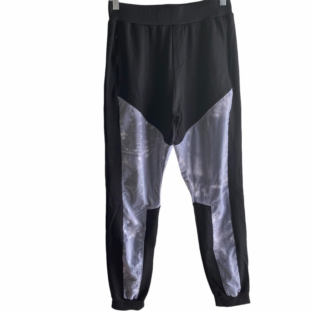 Lime & Vine Joggers Woman’s Size Large Track Pants Black White Opaque Zip Pocket
